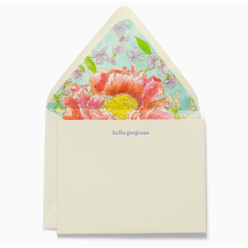 Hello Gorgeous Fancy Pants Letterpress Notecards