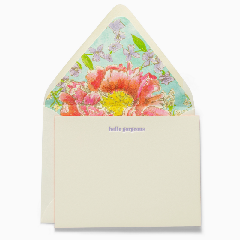 Hello Gorgeous Fancy Pants Letterpress Notecards