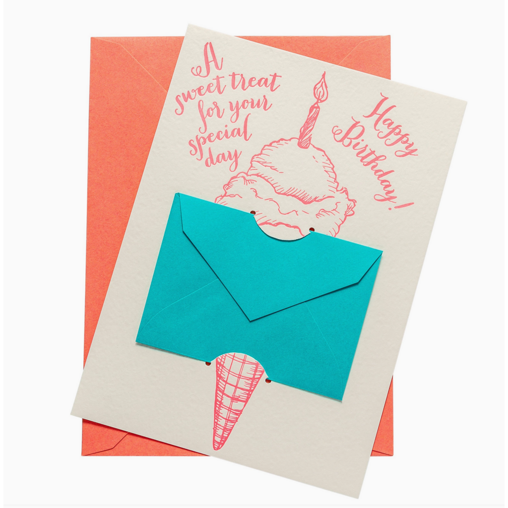 Ice Cream Gift Card Holder Card