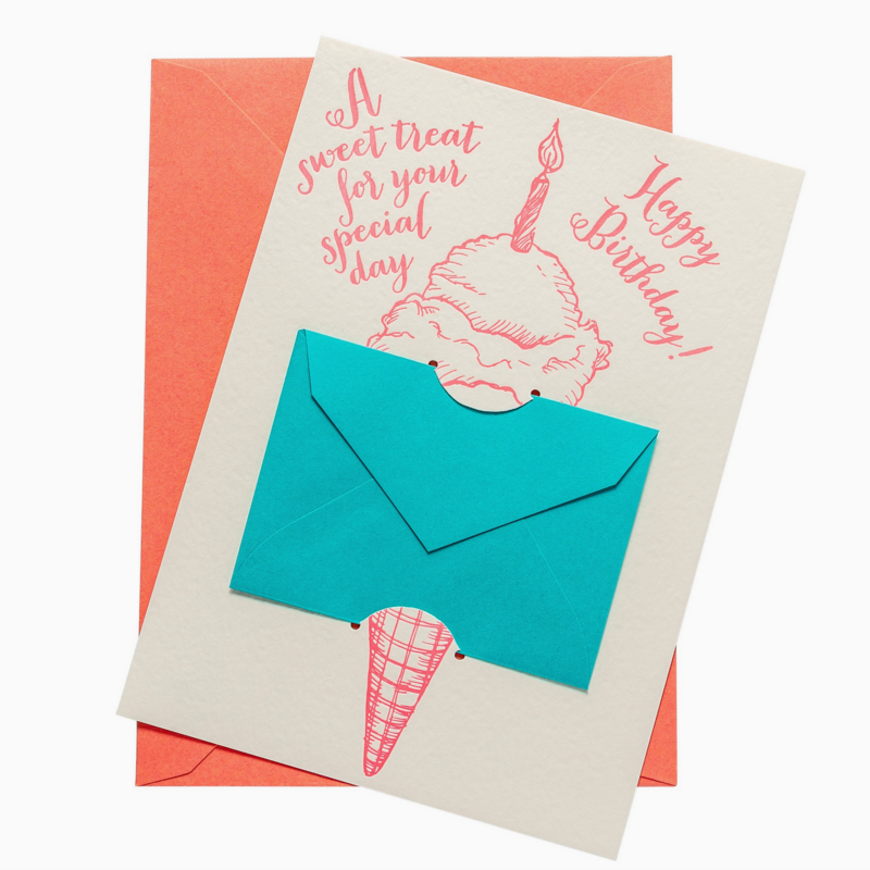 Ice Cream Gift Card Holder Card