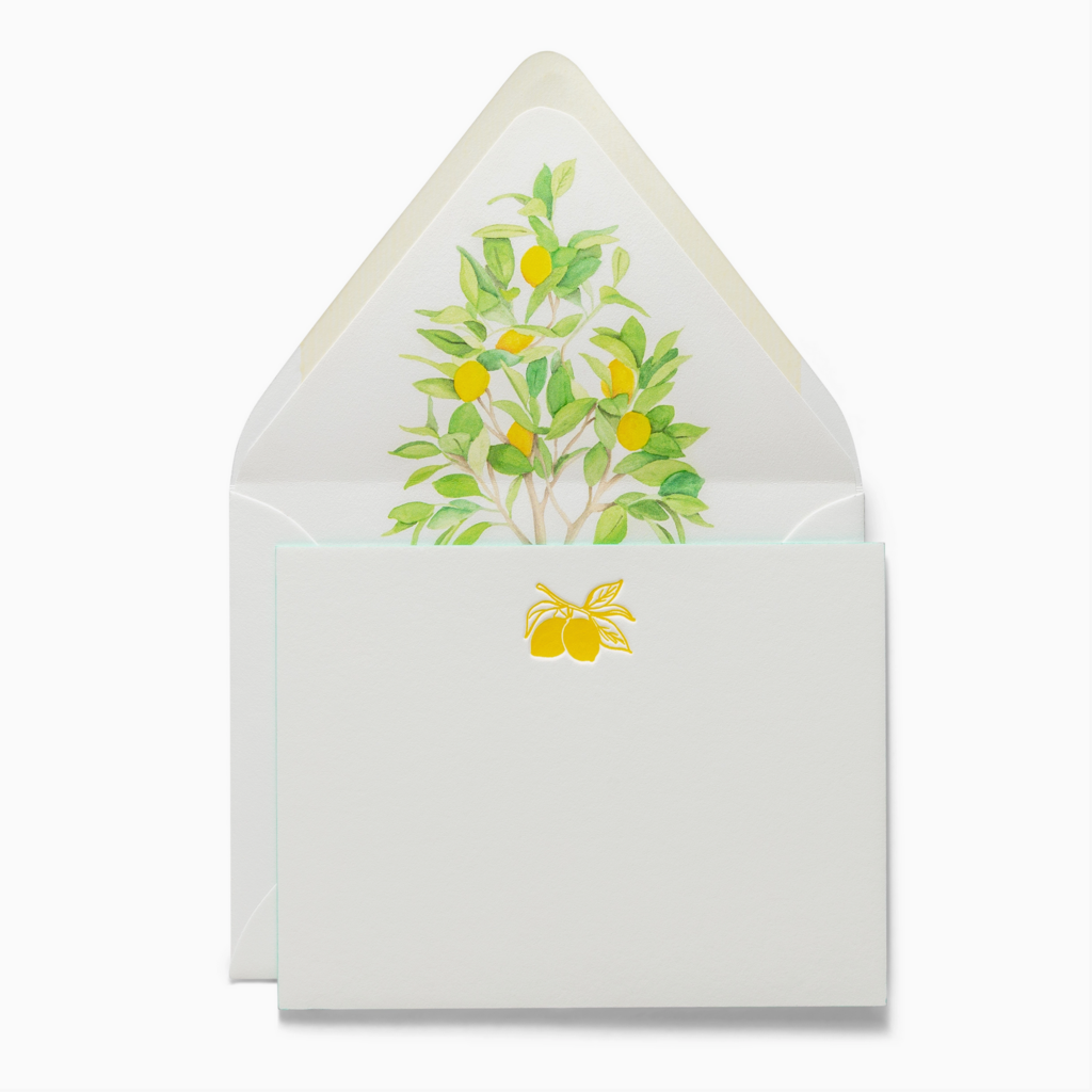 Lemon Fancy Pants Letterpress Notecards