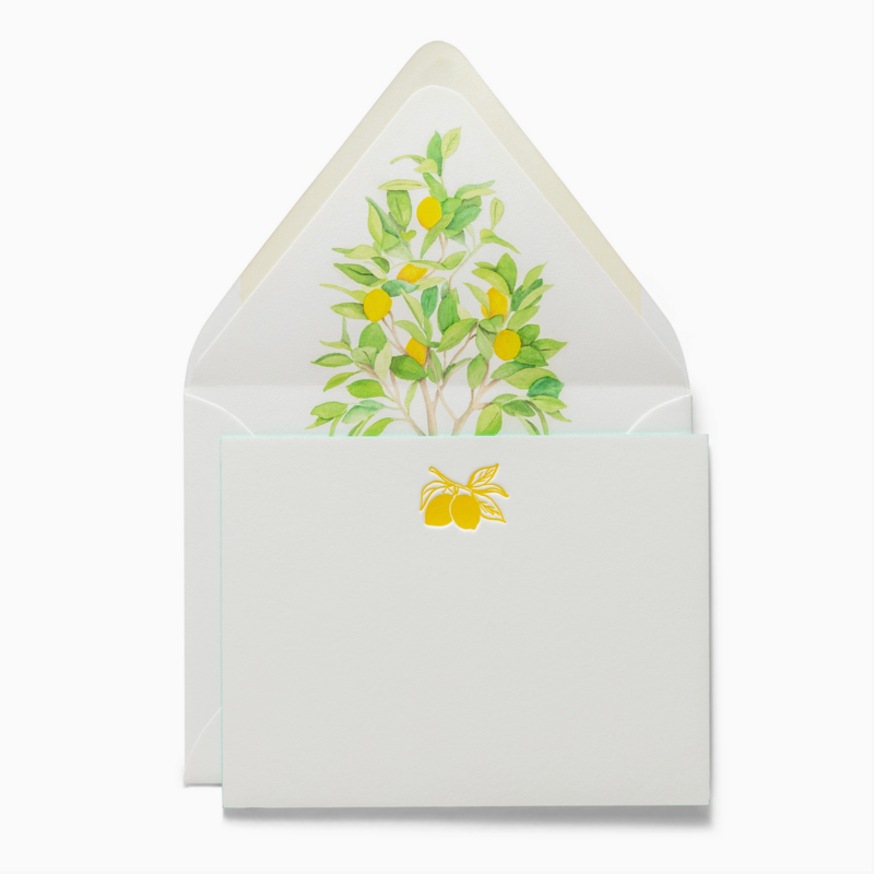 Lemon Fancy Pants Letterpress Notecards