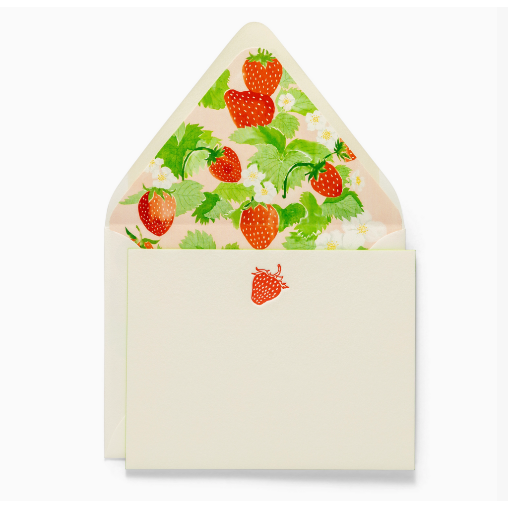 Strawberry Fancy Pants Letterpress Card