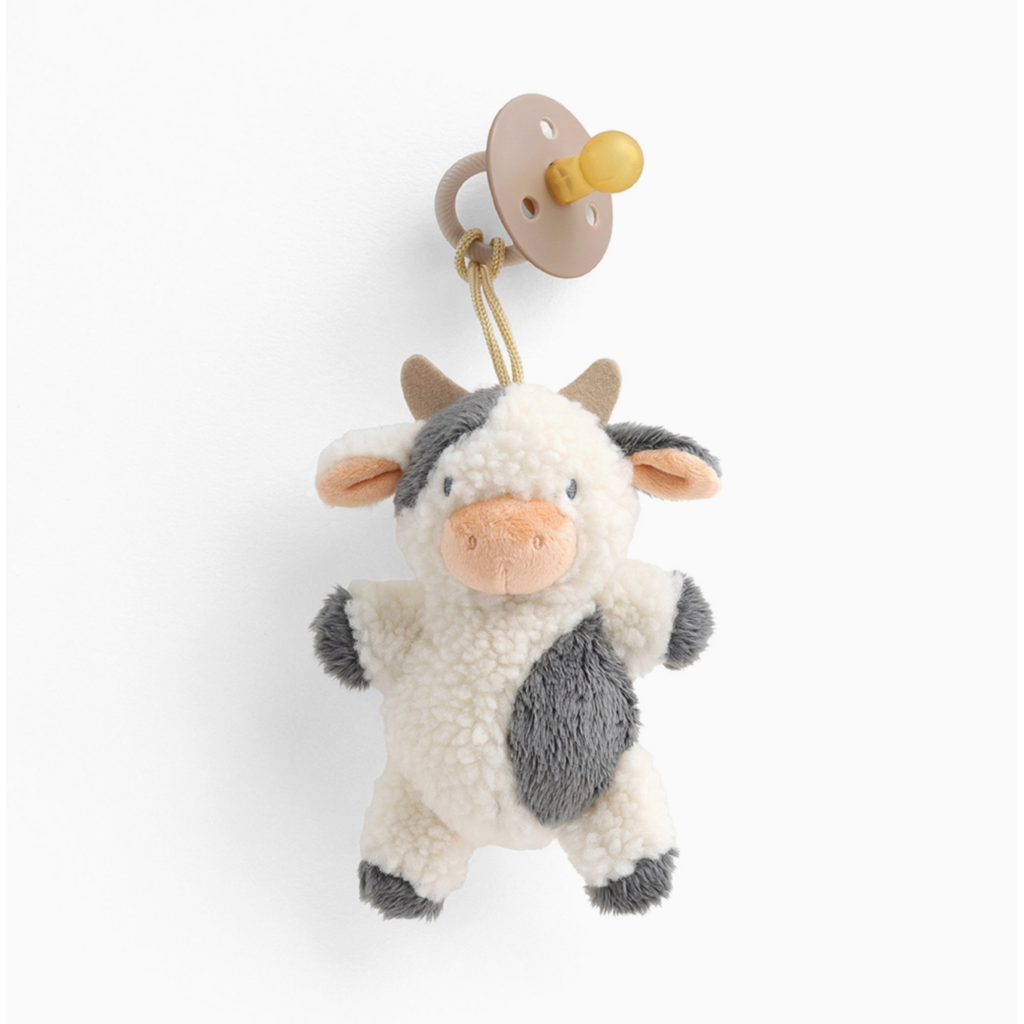 Bitzy Pal Natural Rubber Pacifier & Plush - Cow