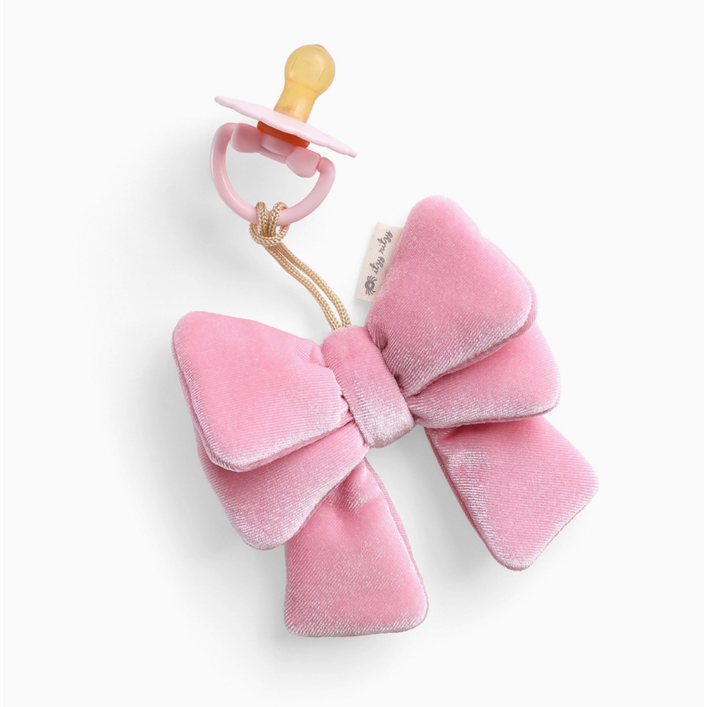 Bitzy Pal Natural Rubber Pacifier & Plush - Bow