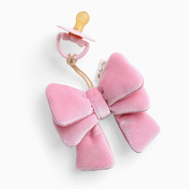 Bitzy Pal Natural Rubber Pacifier & Plush - Bow