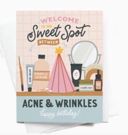 Sweet Spot Between Acne & Wrinkles Birthday Card