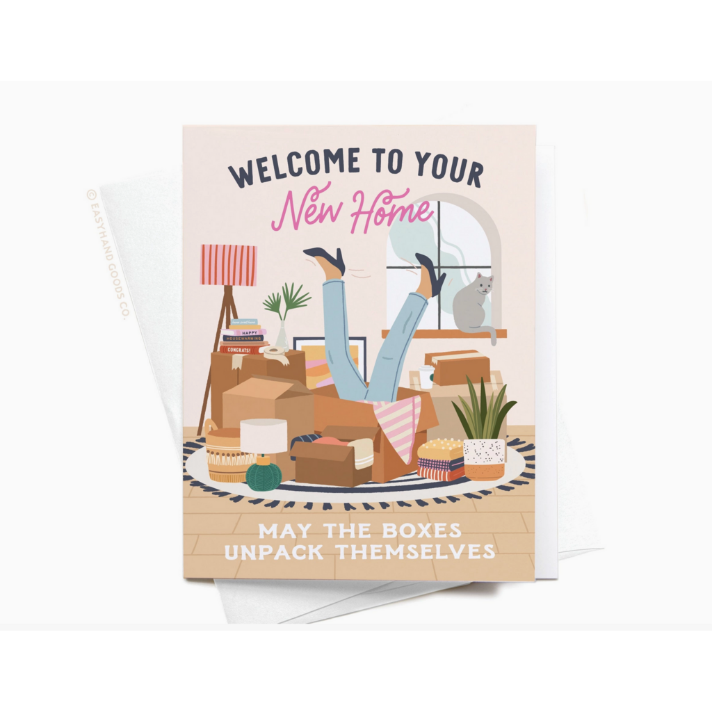 Welcome To Your New Home Boxes Greeting Card