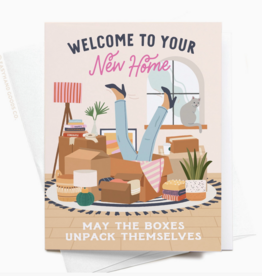 Welcome To Your New Home Boxes Greeting Card