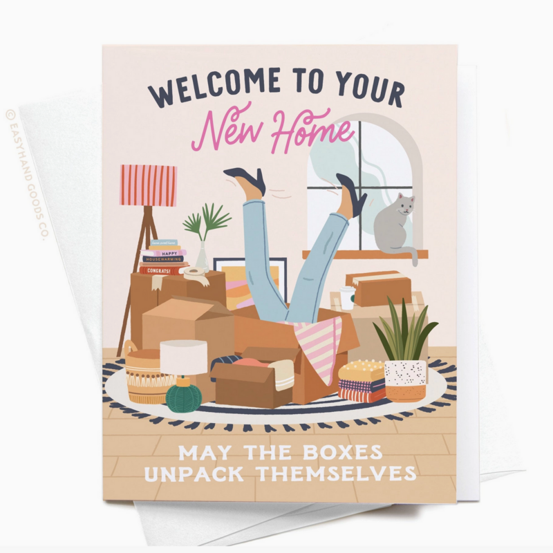 Welcome To Your New Home Boxes Greeting Card