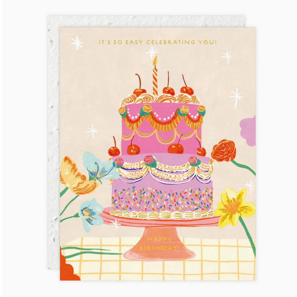 Cherry Cake Birthday Card