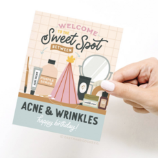 Sweet Spot Between Acne & Wrinkles Birthday Card
