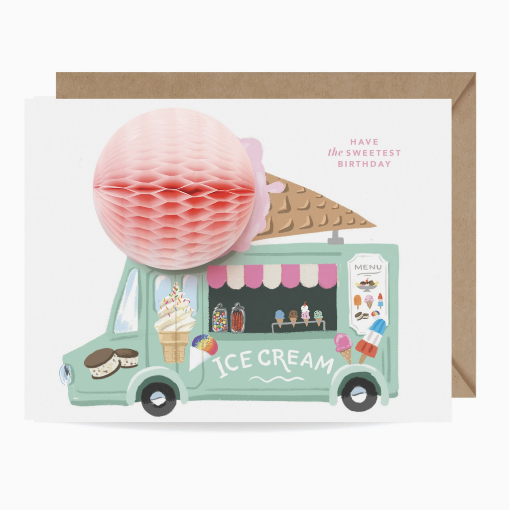 Ice Cream Truck Pop-Up Birthday Card