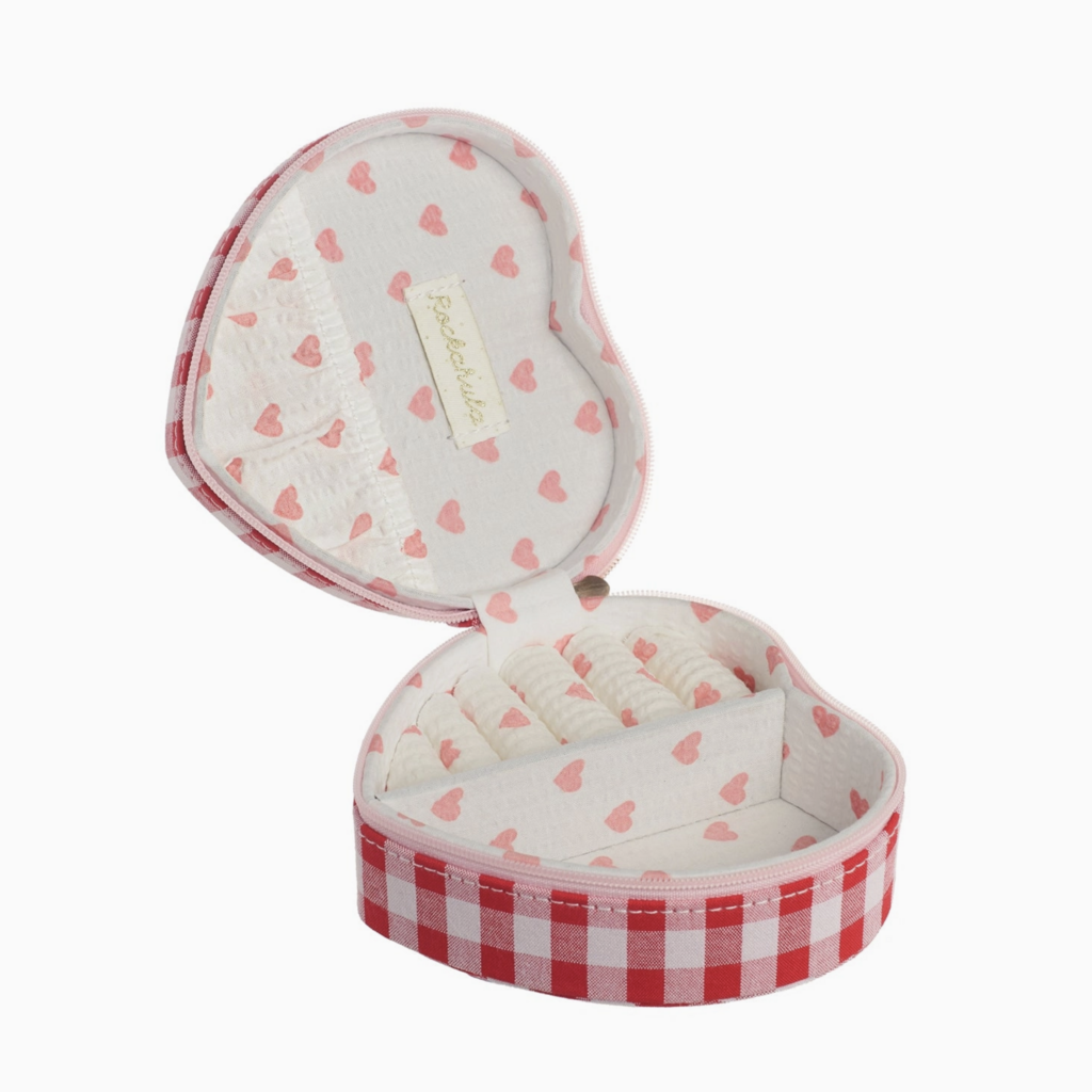 Gingham Love Heart Jewelry Box