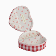 Gingham Love Heart Jewelry Box