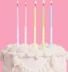 Pastel Glitter Cake Candles