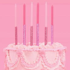Pink Glitter Party Cake Candles