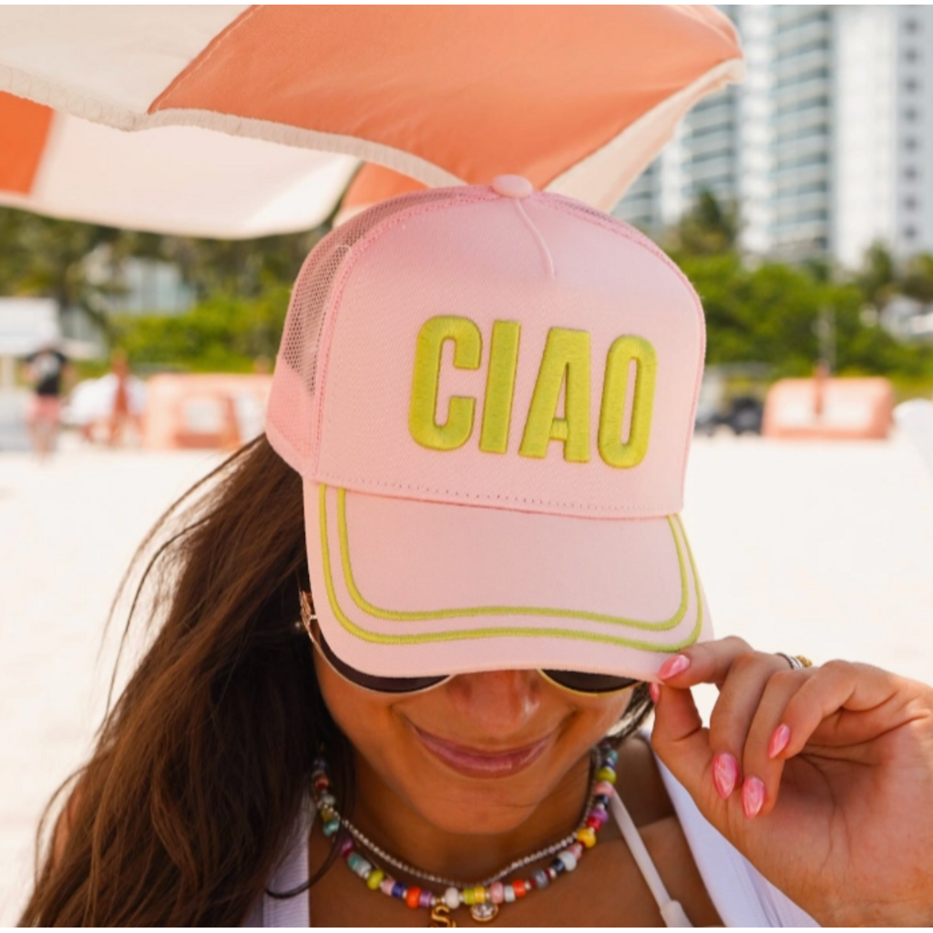 Ciao Pink Canvas Trucker Hat