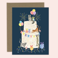 Party Cat Cake Birthday Card