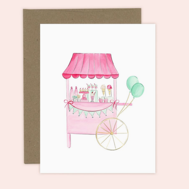 Pink Birthday Ice Cream Card