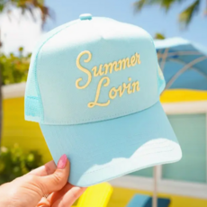 Summer Lovin Baby Blue Canvas Trucker Hat