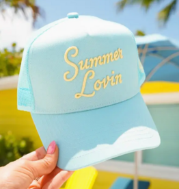 Summer Lovin Baby Blue Canvas Trucker Hat