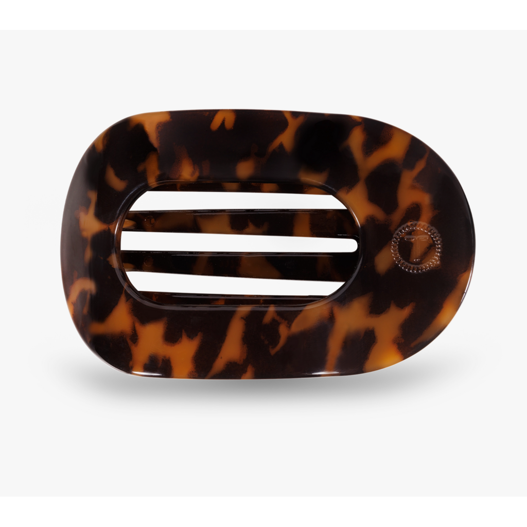 Tortoise Medium Flat Round Hair Clip