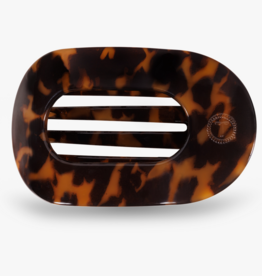 Tortoise Medium Flat Round Hair Clip