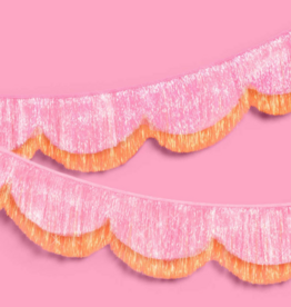 Pink Orange Scallop Fringe Banner