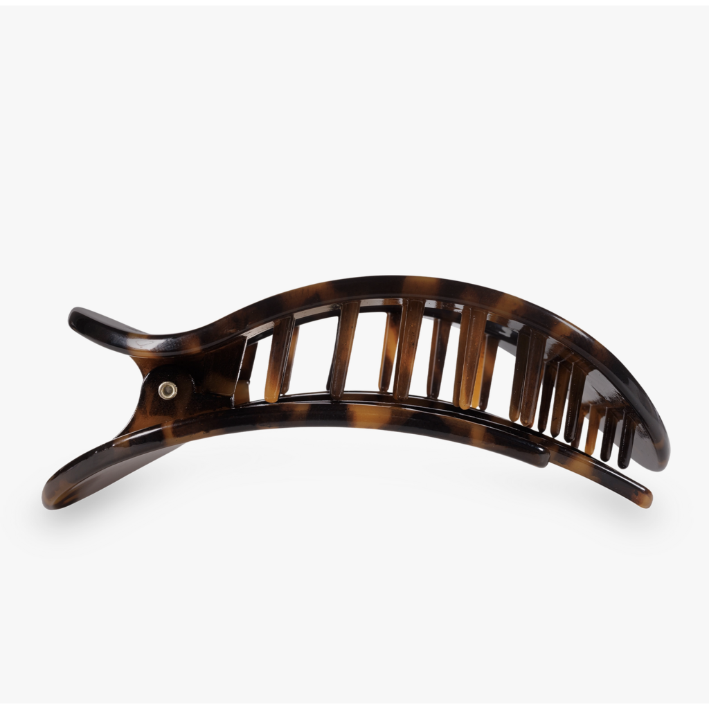Tortoise Medium Flat Round Hair Clip