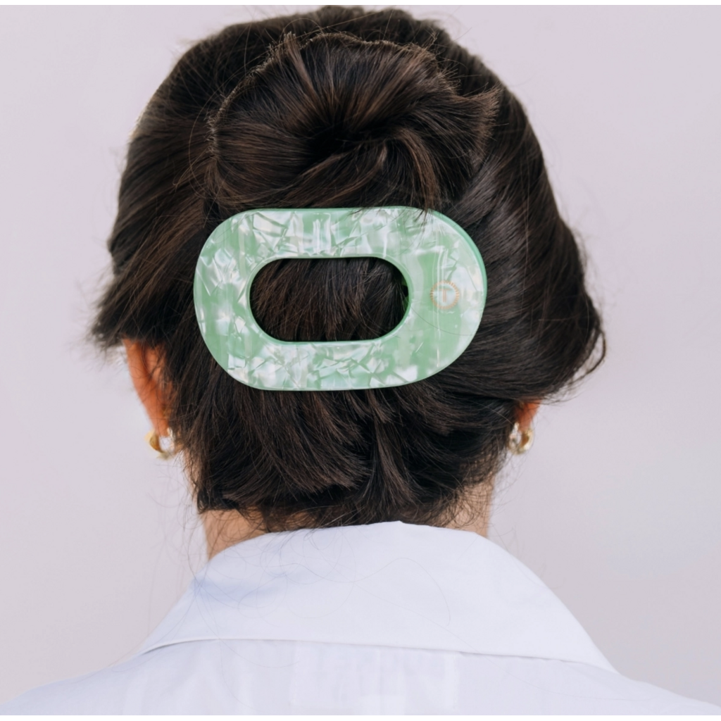 Spring Splash Large Flat Round Hair Clip