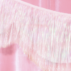 White Iridescent Scallop Fringe Banner
