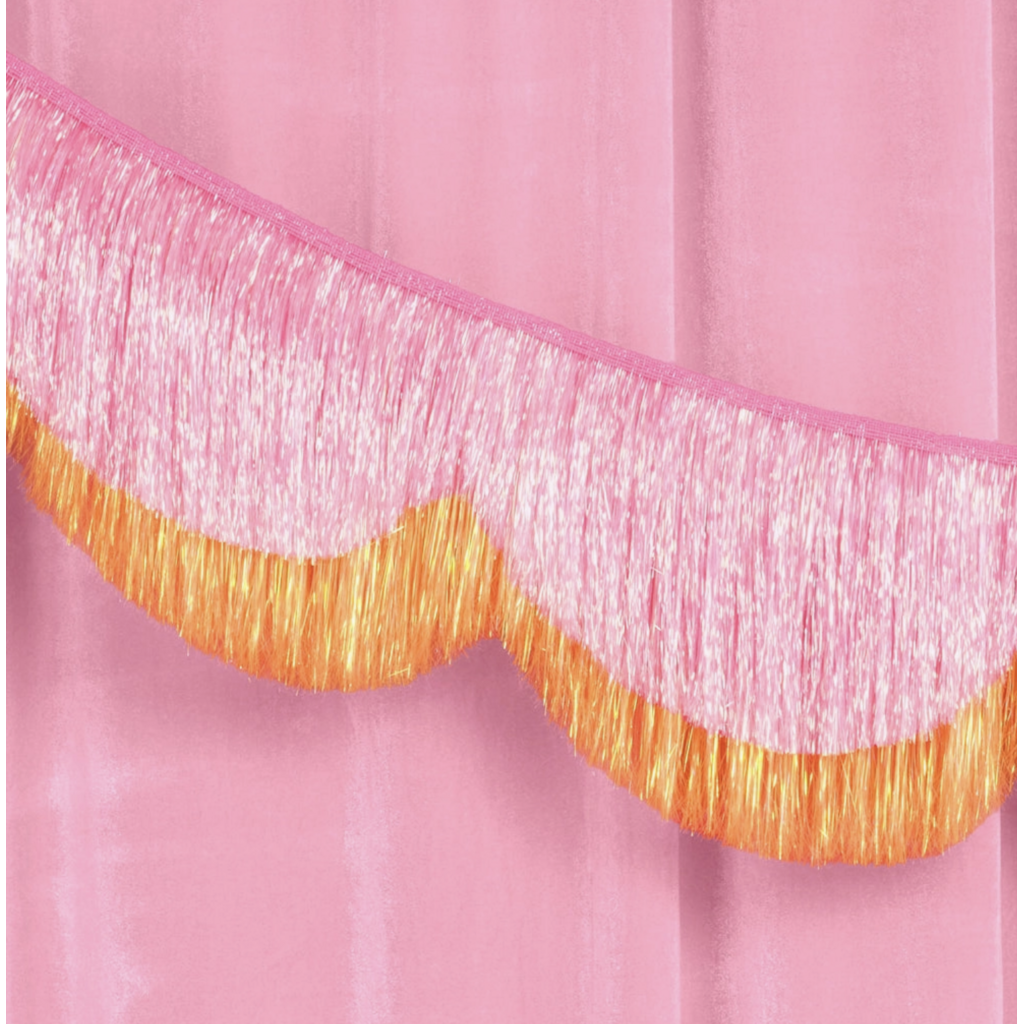 Pink Orange Scallop Fringe Banner