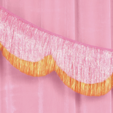 Pink Orange Scallop Fringe Banner