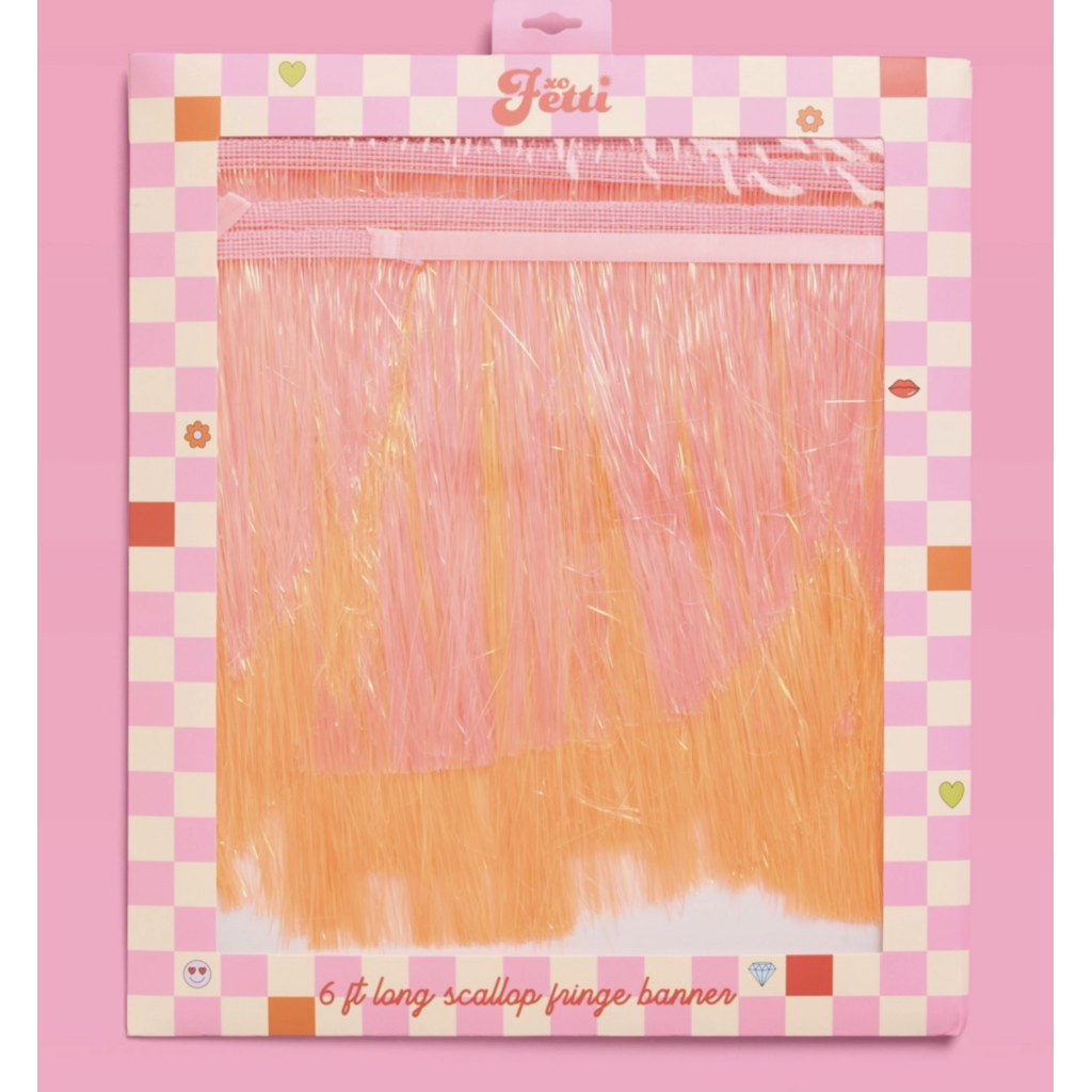Pink Orange Scallop Fringe Banner
