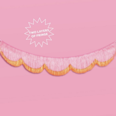 Pink Orange Scallop Fringe Banner
