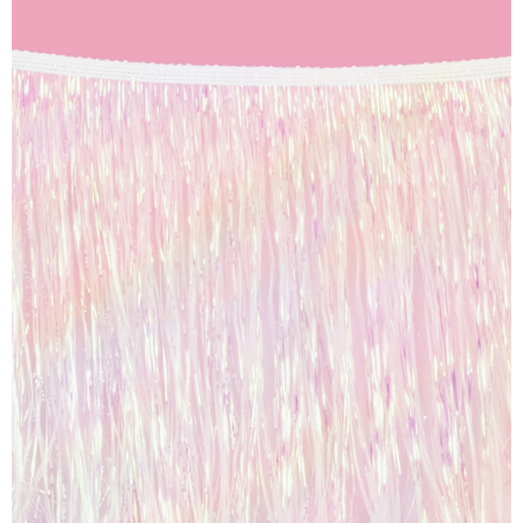 White Iridescent Fringe Banner 5ft