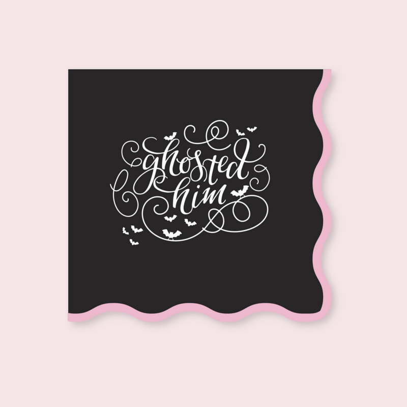 Ghosted Him Wavy Halloween Napkins