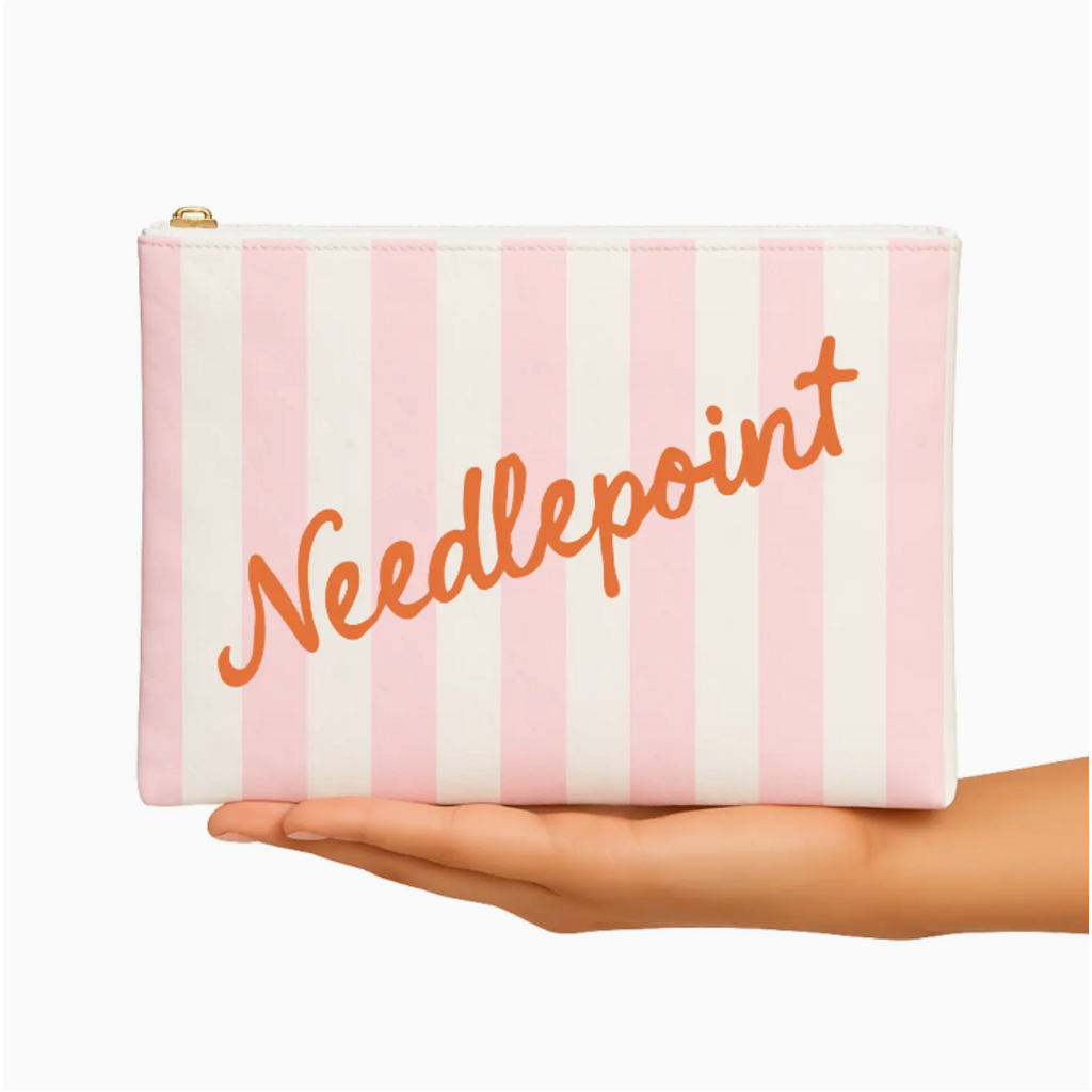 Needlepoint Bag Green Stripe Bag Cross Gift