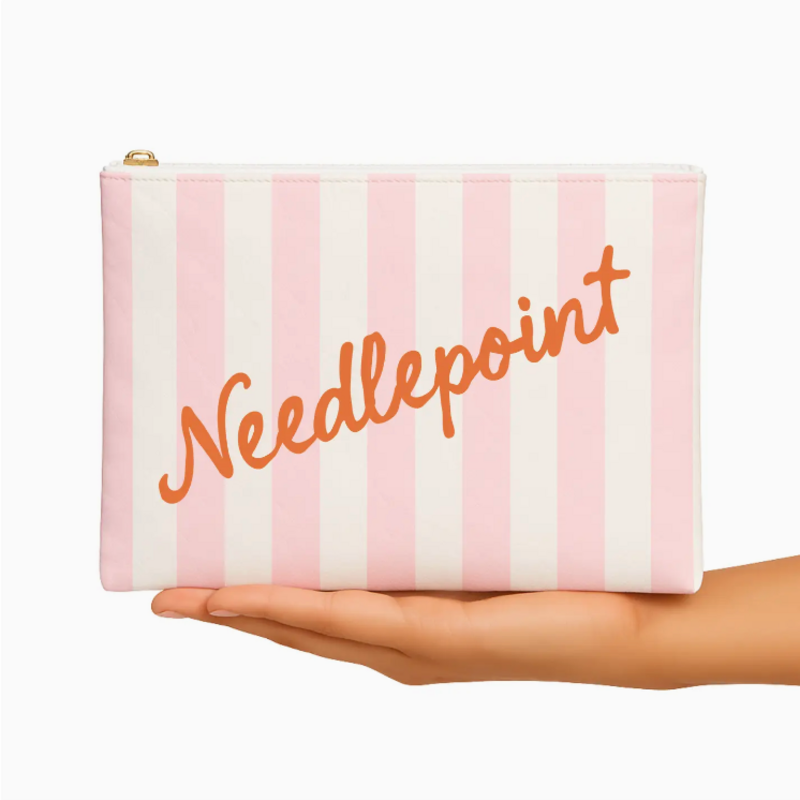 Needlepoint Bag Green Stripe Bag Cross Gift