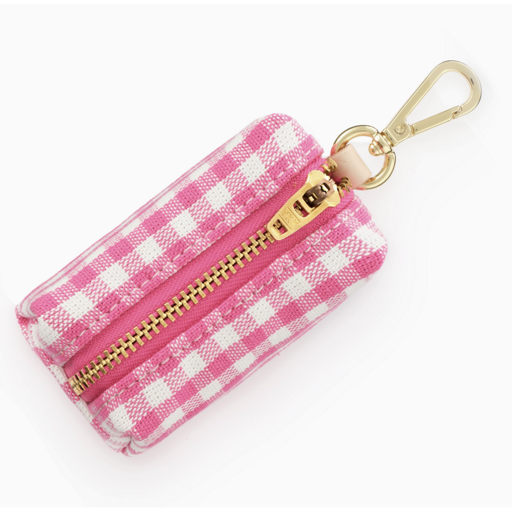 Hot Pink Gingham Waste Bag Dispenser