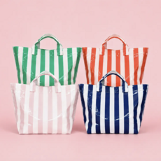 Gloss & Go Colorful Stripe Wipeable Tote Bag