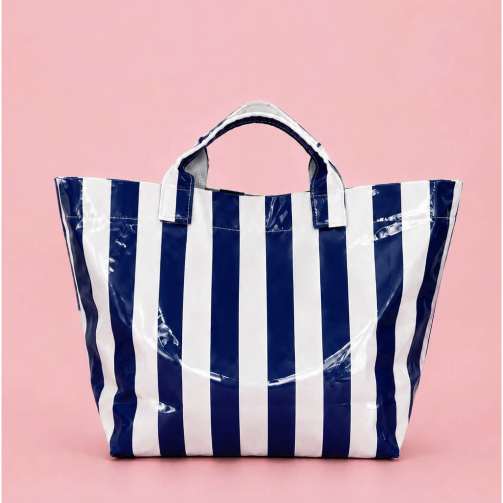 Gloss & Go Colorful Stripe Wipeable Tote Bag