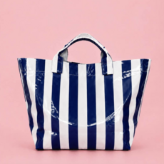 Gloss & Go Colorful Stripe Wipeable Tote Bag