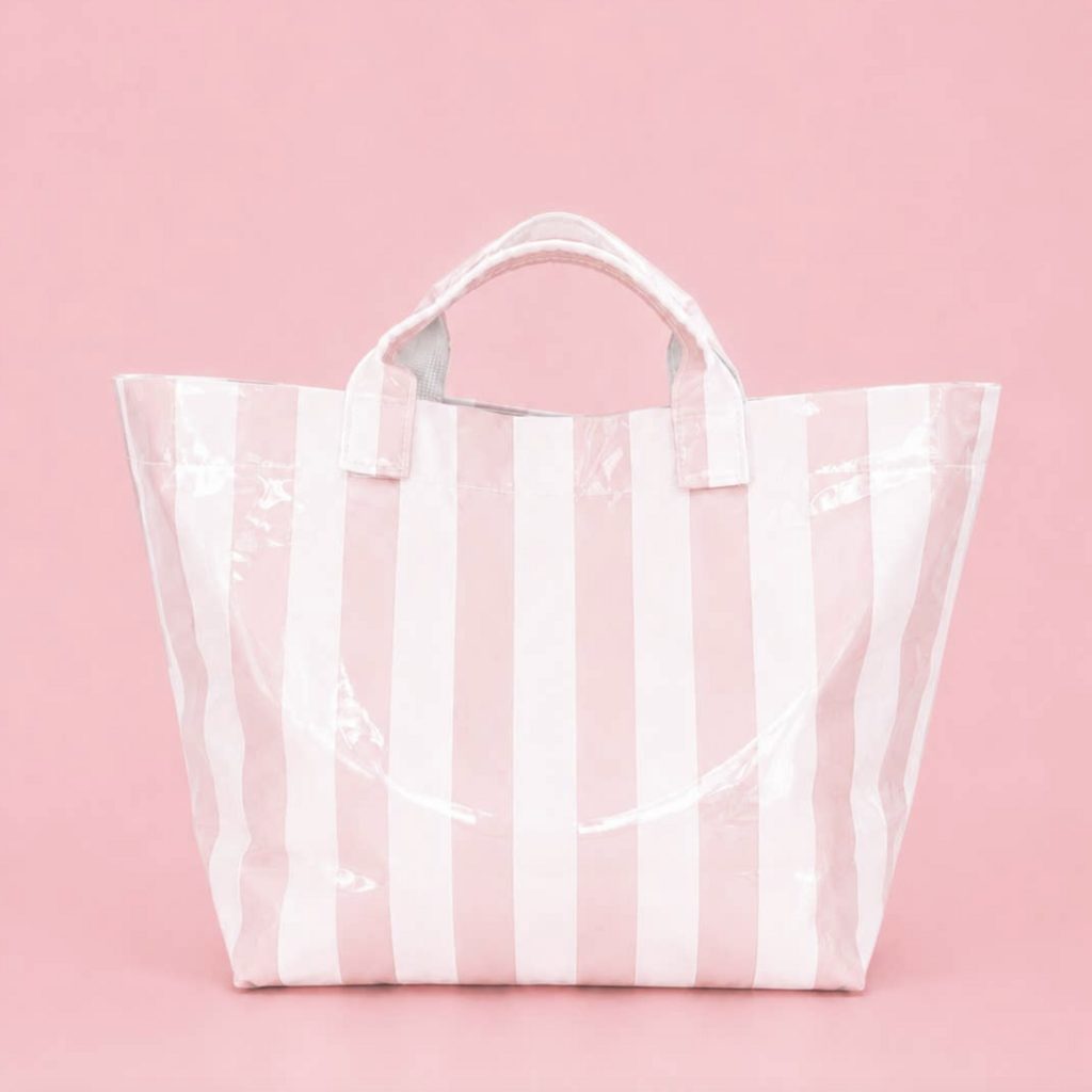 Gloss & Go Colorful Stripe Wipeable Tote Bag