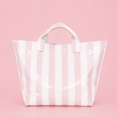 Gloss & Go Colorful Stripe Wipeable Tote Bag