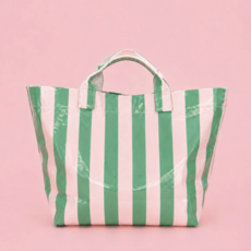 Gloss & Go Colorful Stripe Wipeable Tote Bag