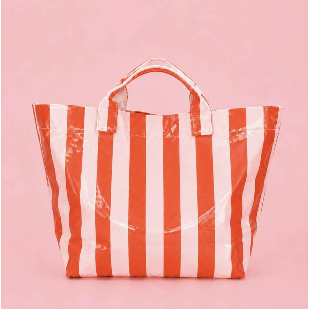 Gloss & Go Colorful Stripe Wipeable Tote Bag