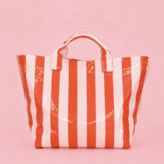 Gloss & Go Colorful Stripe Wipeable Tote Bag