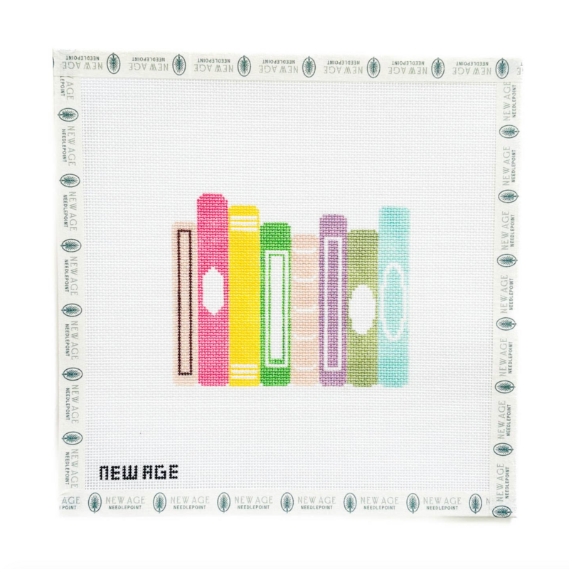 Stack Of Books Needlepoint Canvas